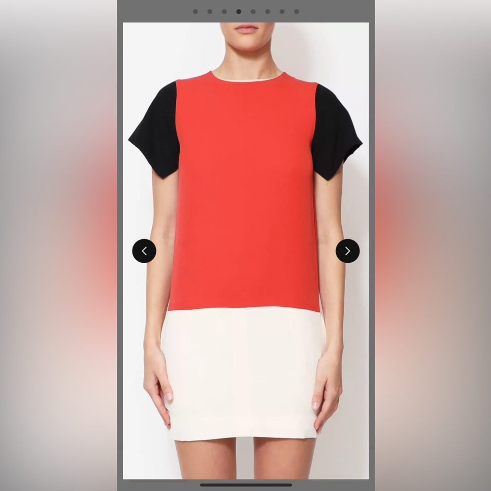 Celine Color Block Silk Dress, It 42